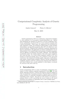 Computational Complexity Analysis of Genetic Programming