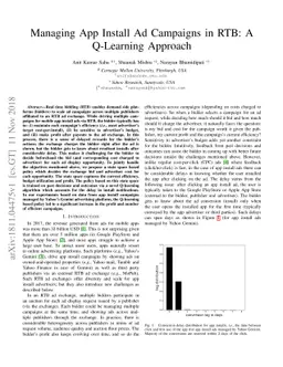 Managing App Install Ad Campaigns in RTB: A Q-Learning Approach