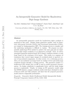 An Interpretable Generative Model for Handwritten Digit Image Synthesis