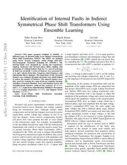 Identification of Internal Faults in Indirect Symmetrical Phase Shift
  Transformers Using Ensemble Learning