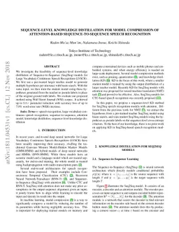 Sequence-Level Knowledge Distillation for Model Compression of
  Attention-based Sequence-to-Sequence Speech Recognition