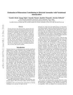 Estimation of Dimensions Contributing to Detected Anomalies with
  Variational Autoencoders