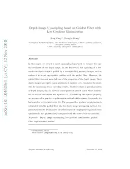 Depth Image Upsampling based on Guided Filter with Low Gradient
  Minimization
