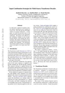 Input Combination Strategies for Multi-Source Transformer Decoder