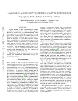 Learning data augmentation policies using augmented random search