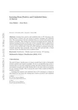 Learning from positive and unlabeled data: a survey