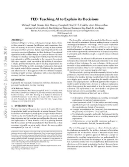 TED: Teaching AI to Explain its Decisions