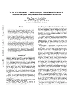When do Words Matter? Understanding the Impact of Lexical Choice on
  Audience Perception using Individual Treatment Effect Estimation