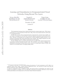 Learning and Generalization in Overparameterized Neural Networks, Going
  Beyond Two Layers