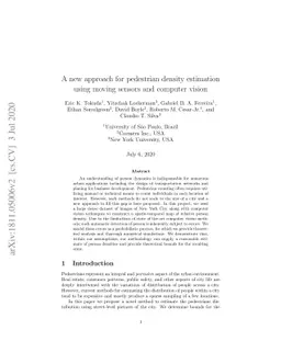 A new approach for pedestrian density estimation using moving sensors
  and computer vision