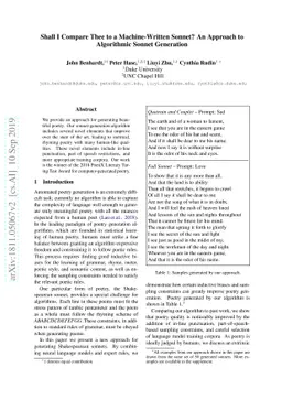 Shall I Compare Thee to a Machine-Written Sonnet? An Approach to
  Algorithmic Sonnet Generation
