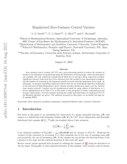 Regularized Zero-Variance Control Variates