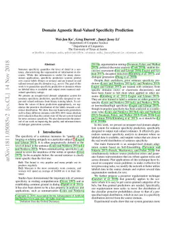 Domain Agnostic Real-Valued Specificity Prediction