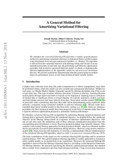A General Method for Amortizing Variational Filtering