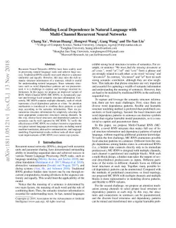 Modeling Local Dependence in Natural Language with Multi-channel
  Recurrent Neural Networks