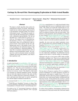 Garbage In, Reward Out: Bootstrapping Exploration in Multi-Armed Bandits