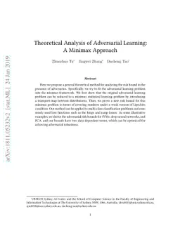 Theoretical Analysis of Adversarial Learning: A Minimax Approach