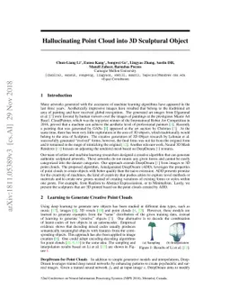 Hallucinating Point Cloud into 3D Sculptural Object