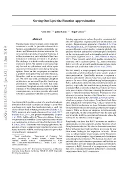 Sorting out Lipschitz function approximation
