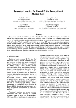 Few-shot Learning for Named Entity Recognition in Medical Text