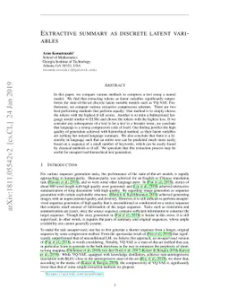 Extractive Summary as Discrete Latent Variables