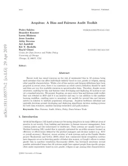 Aequitas: A Bias and Fairness Audit Toolkit
