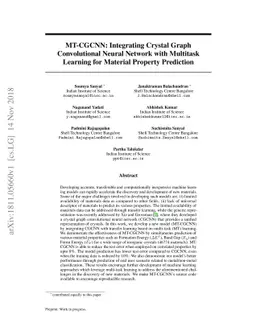 MT-CGCNN: Integrating Crystal Graph Convolutional Neural Network with
  Multitask Learning for Material Property Prediction