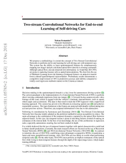 Two-stream convolutional networks for end-to-end learning of
  self-driving cars
