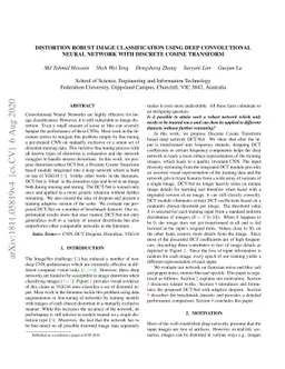Distortion Robust Image Classification using Deep Convolutional Neural
  Network with Discrete Cosine Transform