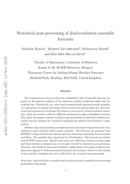 Statistical post-processing of dual-resolution ensemble forecasts