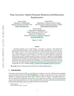 Drop-Activation: Implicit Parameter Reduction and Harmonic
  Regularization