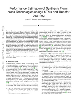 Performance Estimation of Synthesis Flows cross Technologies using LSTMs
  and Transfer Learning