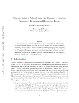 Minimax Rates in Network Analysis: Graphon Estimation, Community
  Detection and Hypothesis Testing