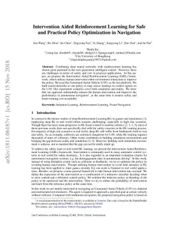 Intervention Aided Reinforcement Learning for Safe and Practical Policy
  Optimization in Navigation