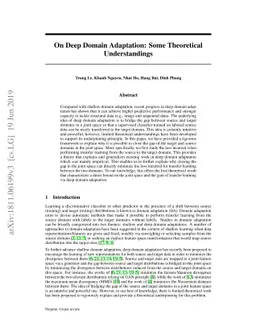 On Deep Domain Adaptation: Some Theoretical Understandings