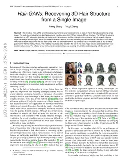 Hair-GANs: Recovering 3D Hair Structure from a Single Image
