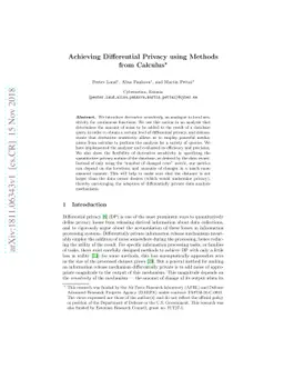 Achieving Differential Privacy using Methods from Calculus