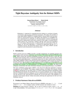 Tight Bayesian Ambiguity Sets for Robust MDPs