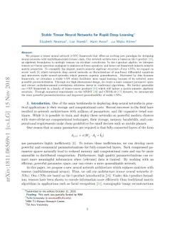 Stable Tensor Neural Networks for Rapid Deep Learning