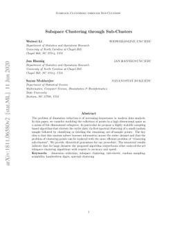 Subspace Clustering through Sub-Clusters