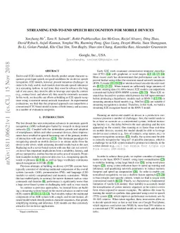 Streaming End-to-end Speech Recognition For Mobile Devices