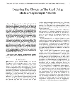 Detecting The Objects on The Road Using Modular Lightweight Network