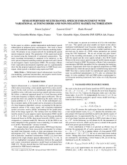 Semi-supervised multichannel speech enhancement with variational
  autoencoders and non-negative matrix factorization