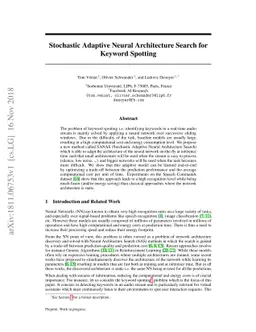 Stochastic Adaptive Neural Architecture Search for Keyword Spotting