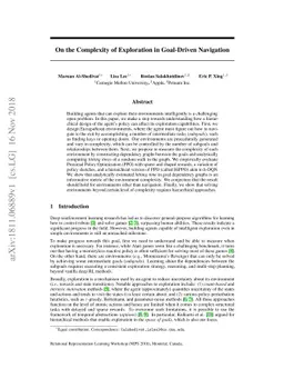 On the Complexity of Exploration in Goal-Driven Navigation