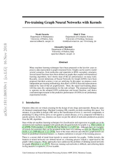 Pre-training Graph Neural Networks with Kernels