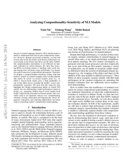 Analyzing Compositionality-Sensitivity of NLI Models