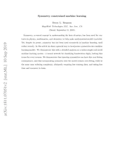 Symmetry constrained machine learning