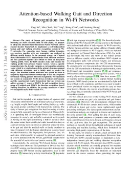 Attention-based Walking Gait and Direction Recognition in Wi-Fi Networks