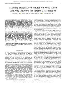 Stacking-Based Deep Neural Network: Deep Analytic Network for Pattern
  Classification